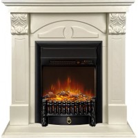 Каминокомплект Dublin (деревянный) RUSTIC (Разборный) - Слоновая кость с очагом Fobos FX M Black RC