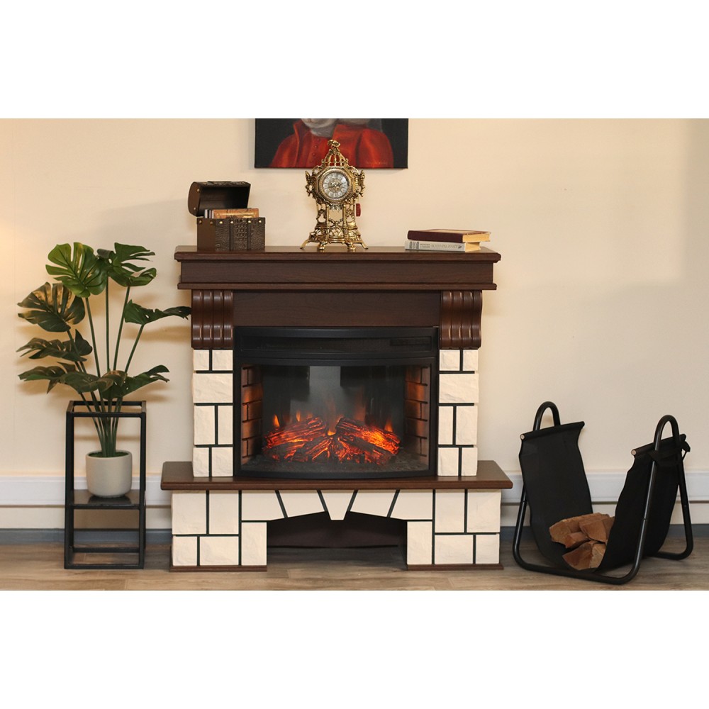Портал Royal Flame Porto (Разборный) - Орех каньон/Белый камень
